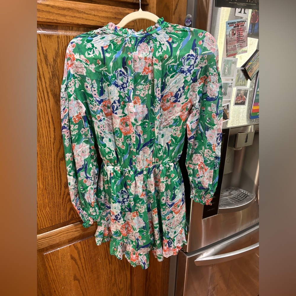 NWT SUNCOO Vibrant Green Floral Romper size T0 (XS) - Picture 4 of 13